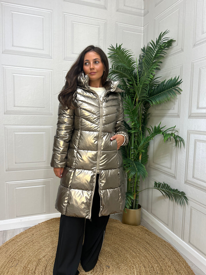 Priya Mid Length Puff Jacket Gold