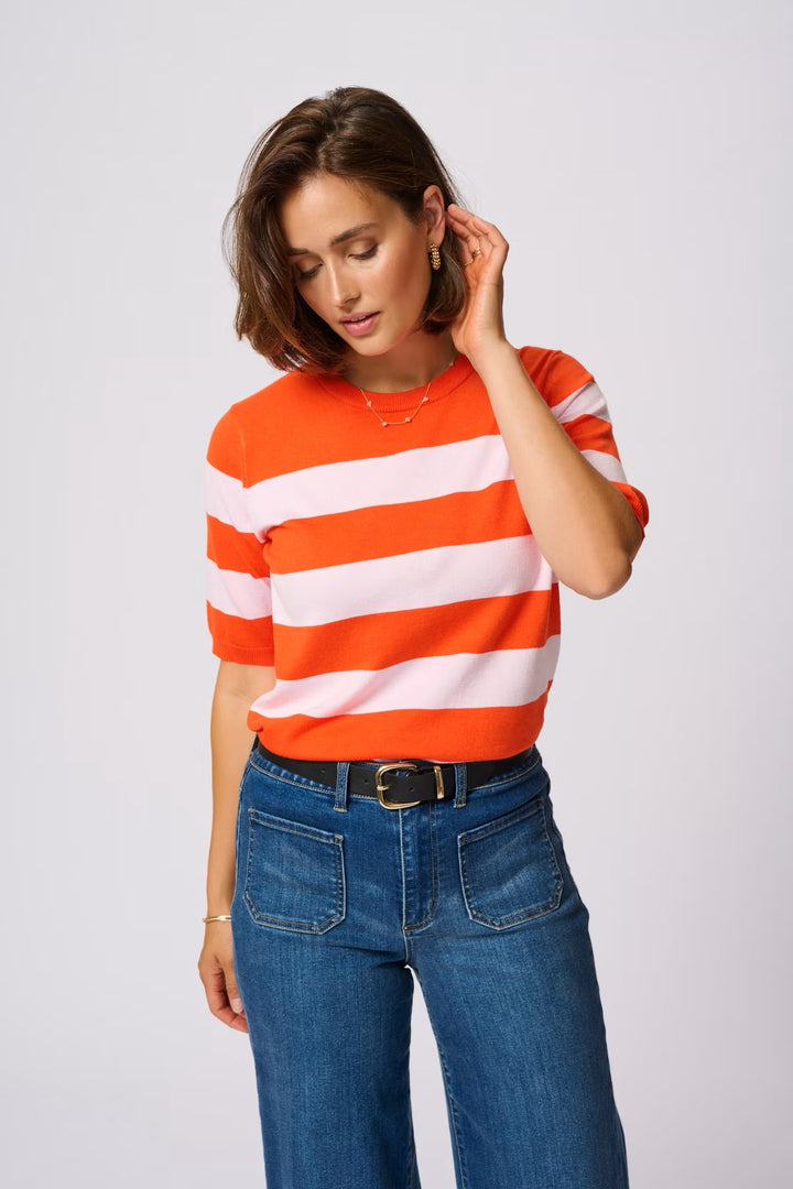 Kaffe Kalizza Grenadine/Lilac Wide Stripe Knit