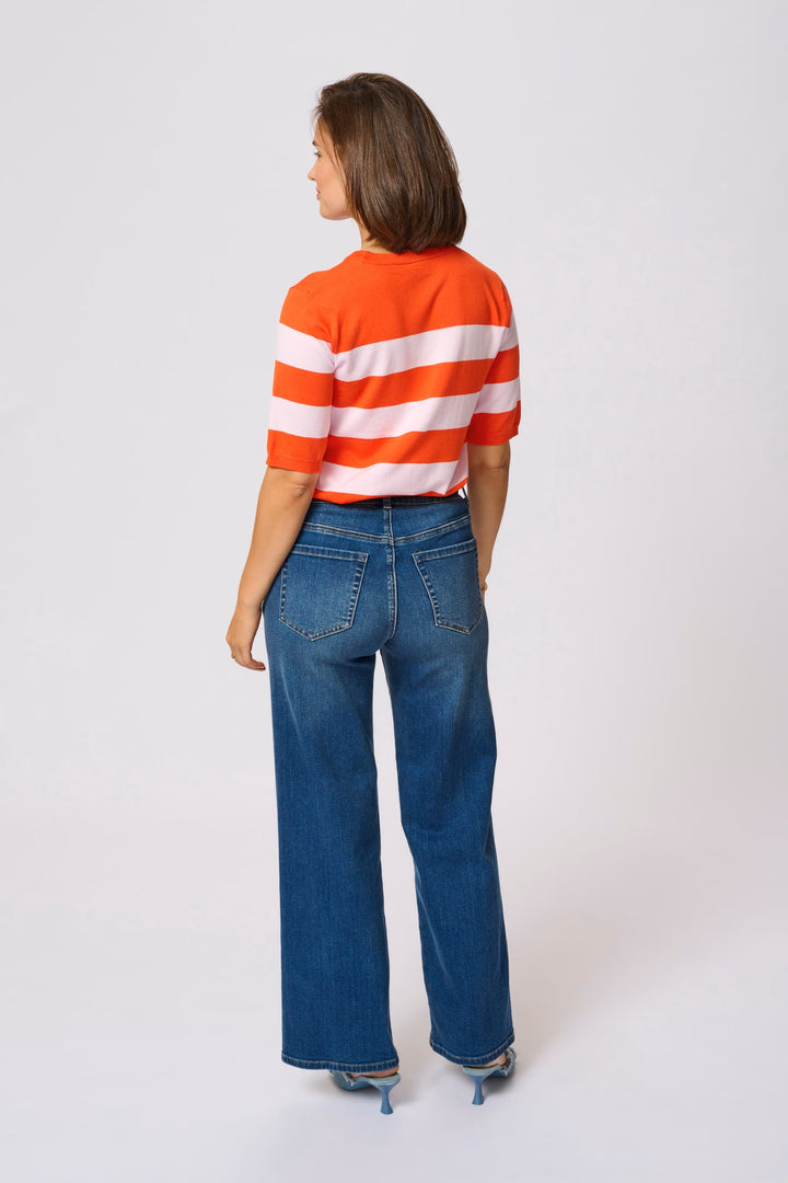 Kaffe Kalizza Grenadine/Lilac Wide Stripe Knit