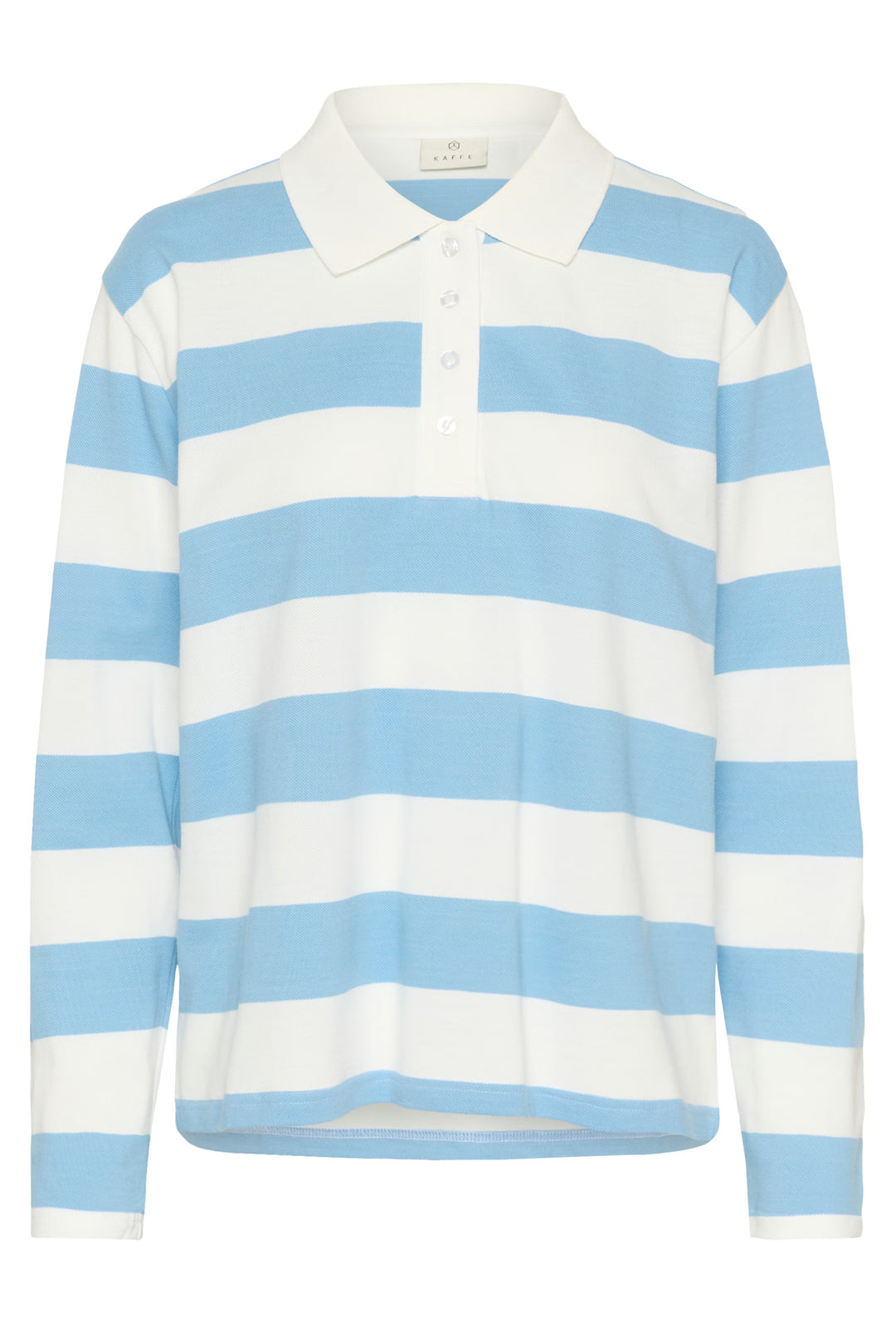 Kaffe KAmiala Long Sleeve Polo T-shirt Powder Blue