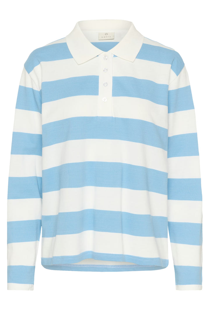Kaffe KAmiala Long Sleeve Polo T-shirt Powder Blue