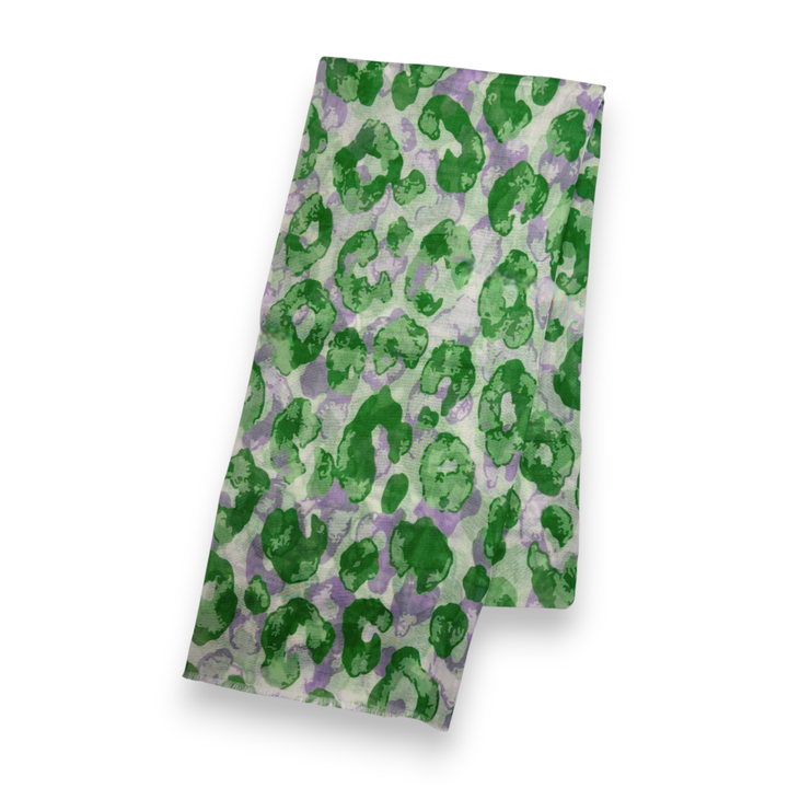 Lili Scarves Summer Leopard Print Scarf: Green