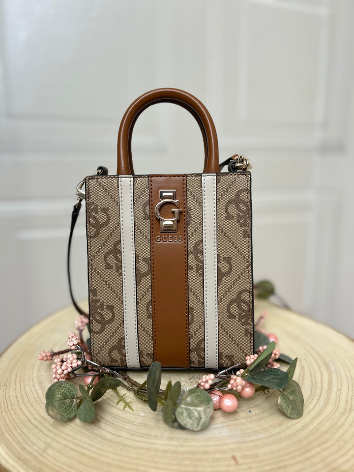 Guess Erenia Latte Logo Crossbody Bag