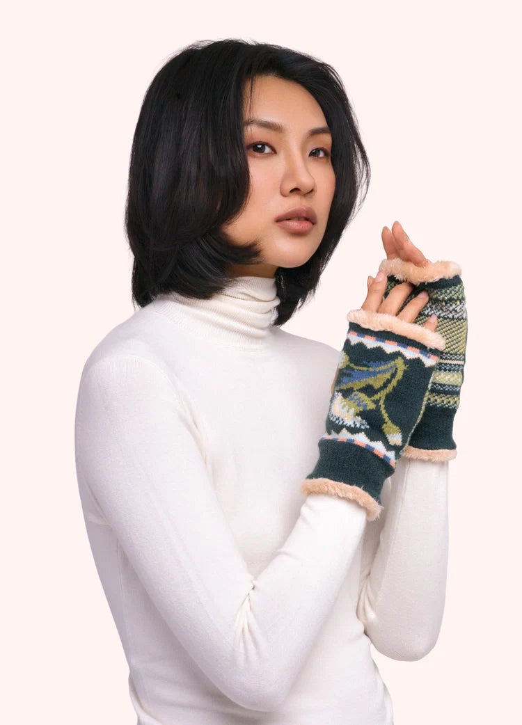 Powder Thistle Wrist Warmers | Navy