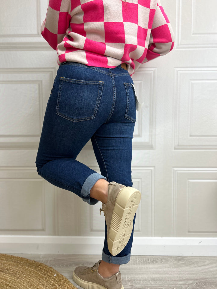 French Connection Stretch Cigarette Ankle Mid Wash Denim