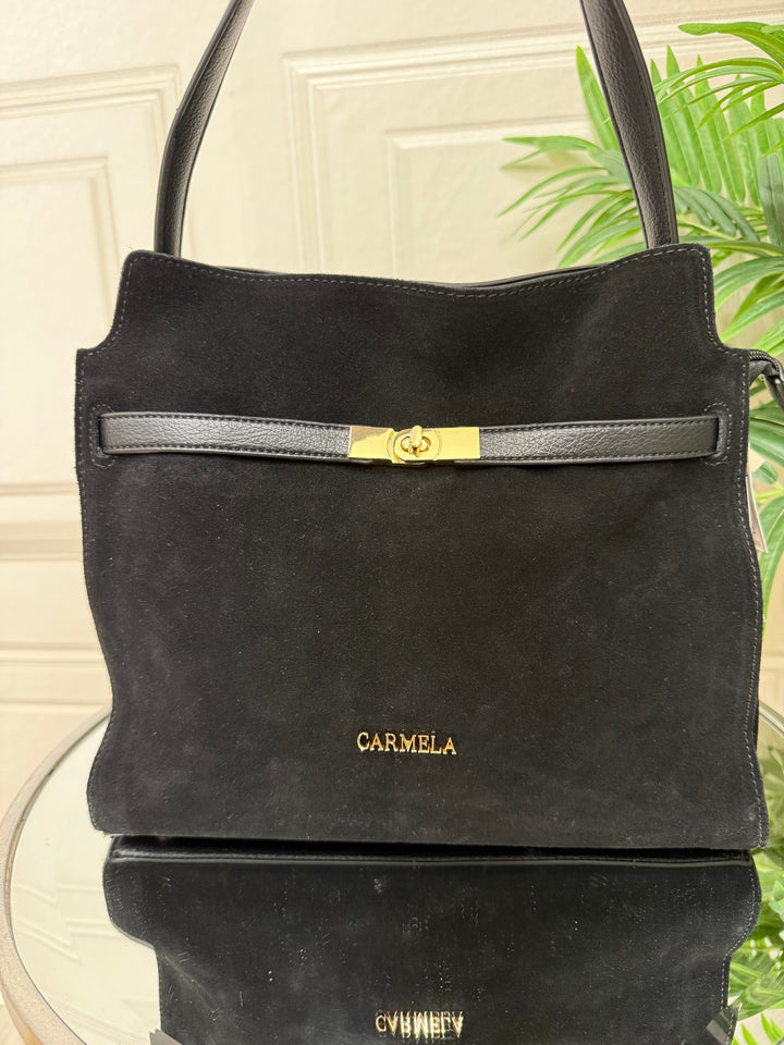 Carmela Black Suede Bag 186168