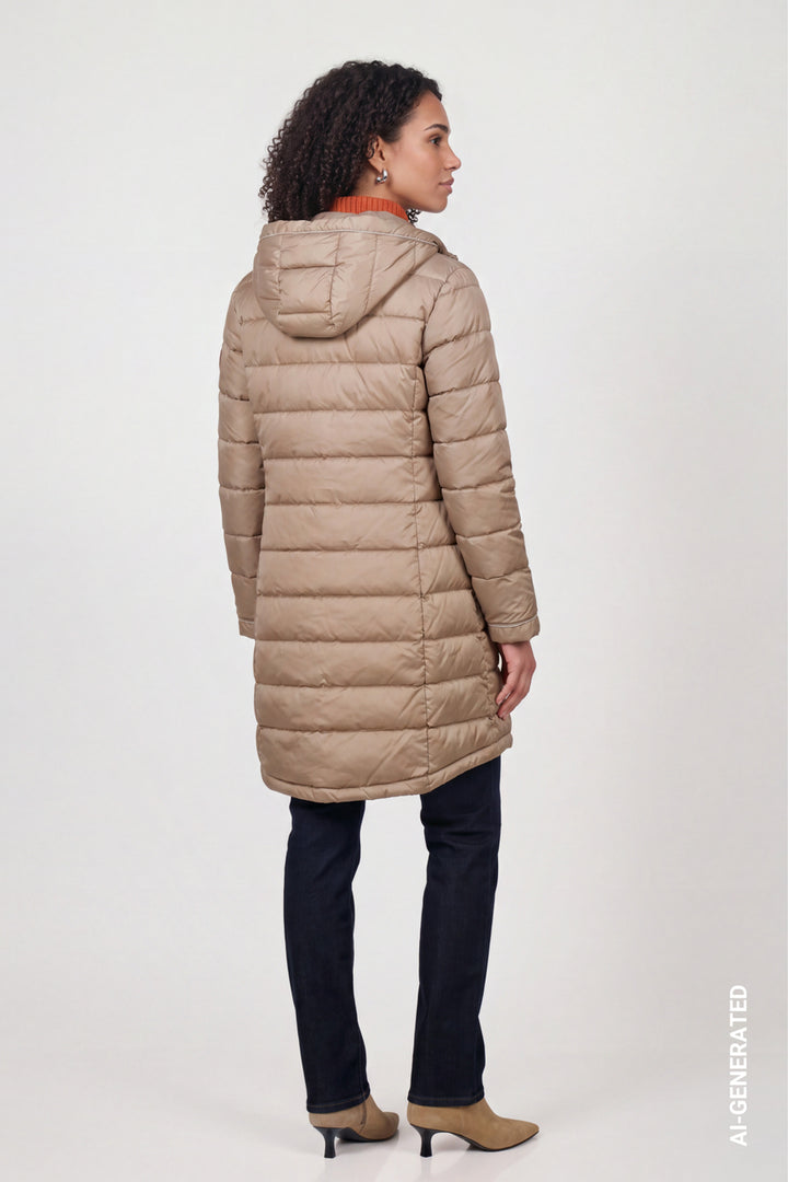 Monari Quilted Coat With Patch | Sesame
