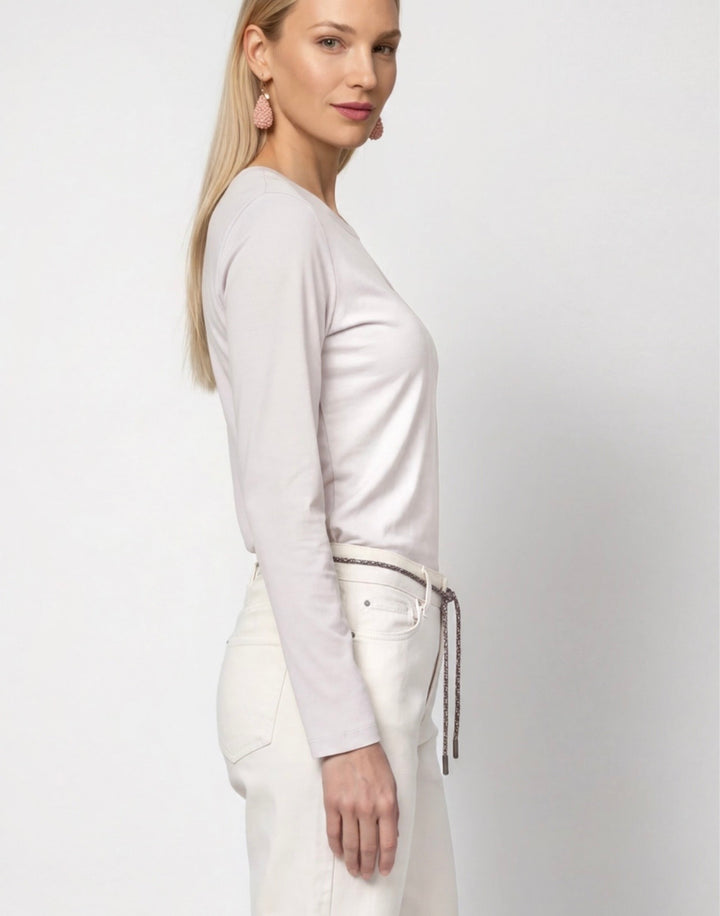 Monari Long Sleeve Pearly Pullover With Perfume Print