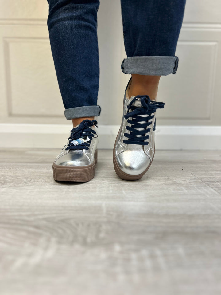 Patrizio Como Desio Aluminio Silver And Navy Runner