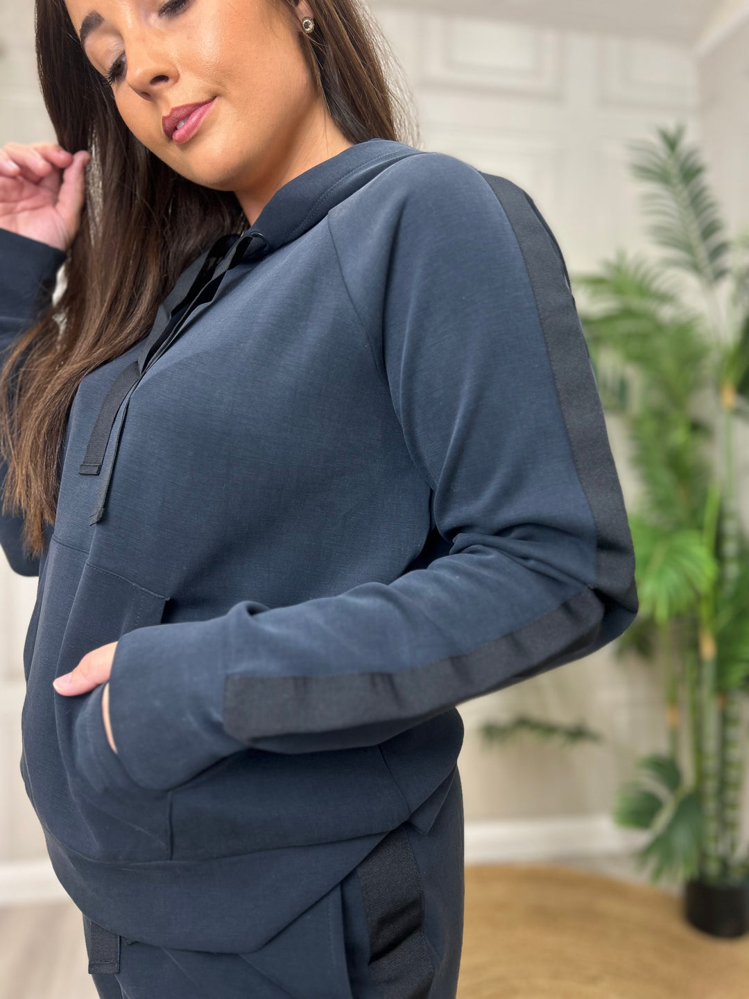 French Connection Wren Sleeve Trim Detail Hoodie