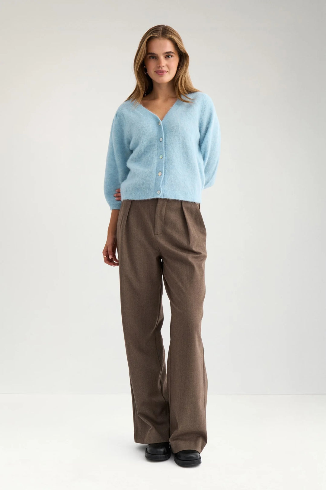 Numph Nusuri Brushed SS Cardigan | Forget Me Not