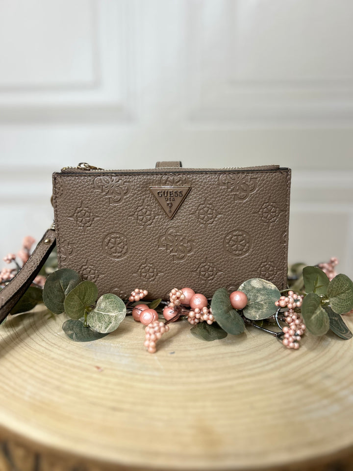 Guess Cresidia Dark Taupe Logo Purse