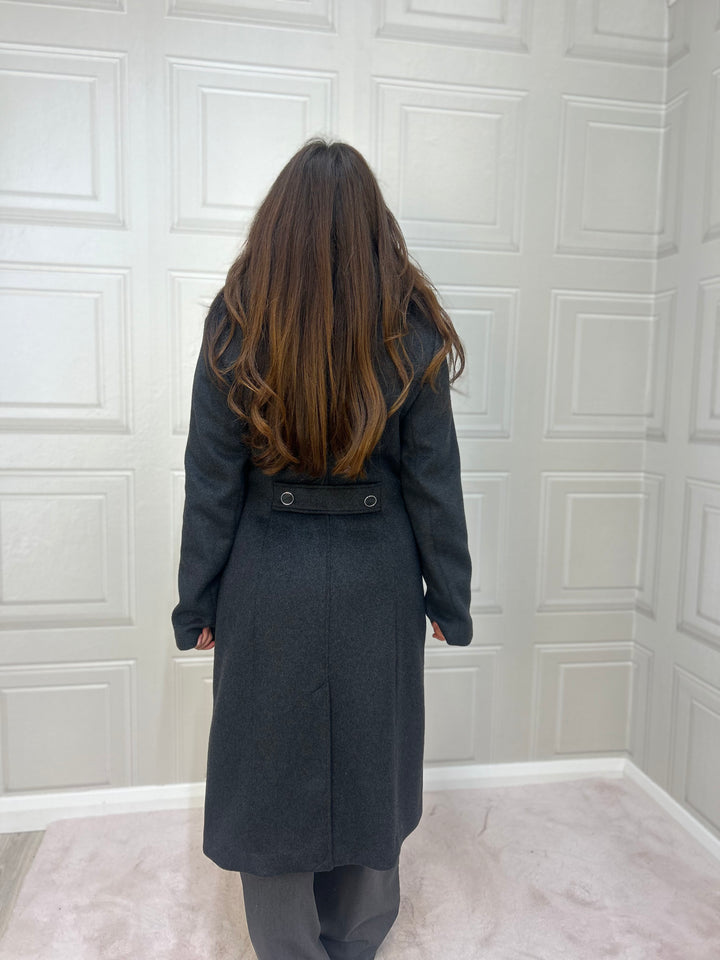 Guess Wool Blend Long Coat Grey free