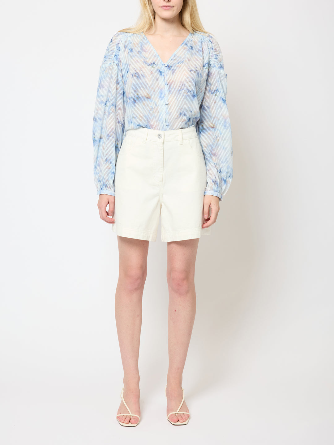 French Connection Blue Daisy Abilene Sleeve Blouse
