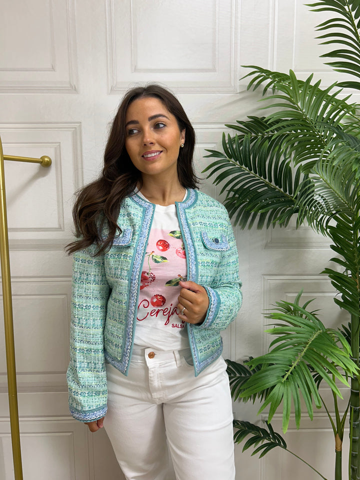 Salsa Tweed textured Jacket Mint