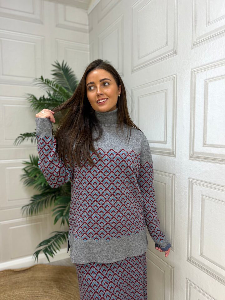 Bariloche Grey Polo Neck Jumper