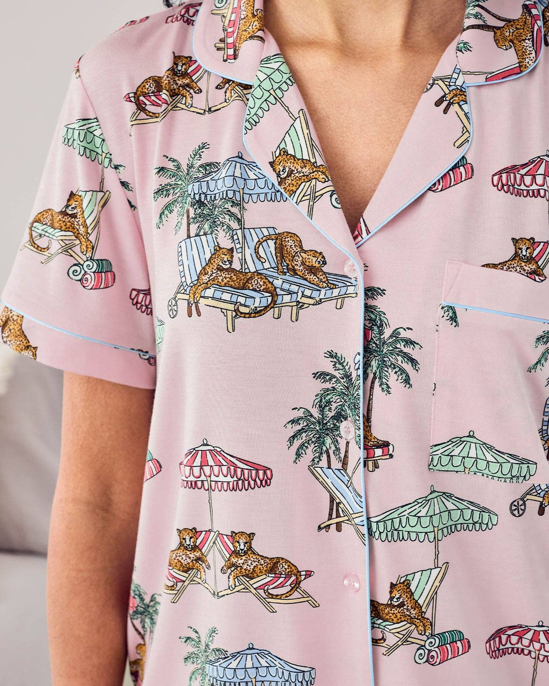 TENCEL™ Modal Lounging Leopards Print Short Pyjama Set