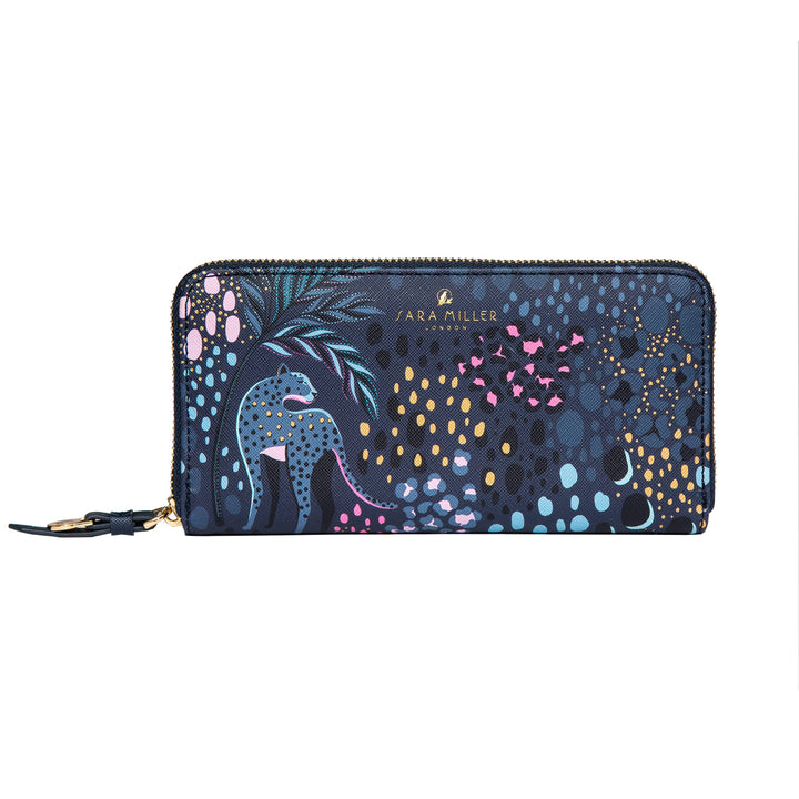 Sara Miller Zip Purse Midnight Leopard Large