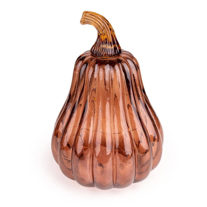 Tall LED Glass Pumpkin