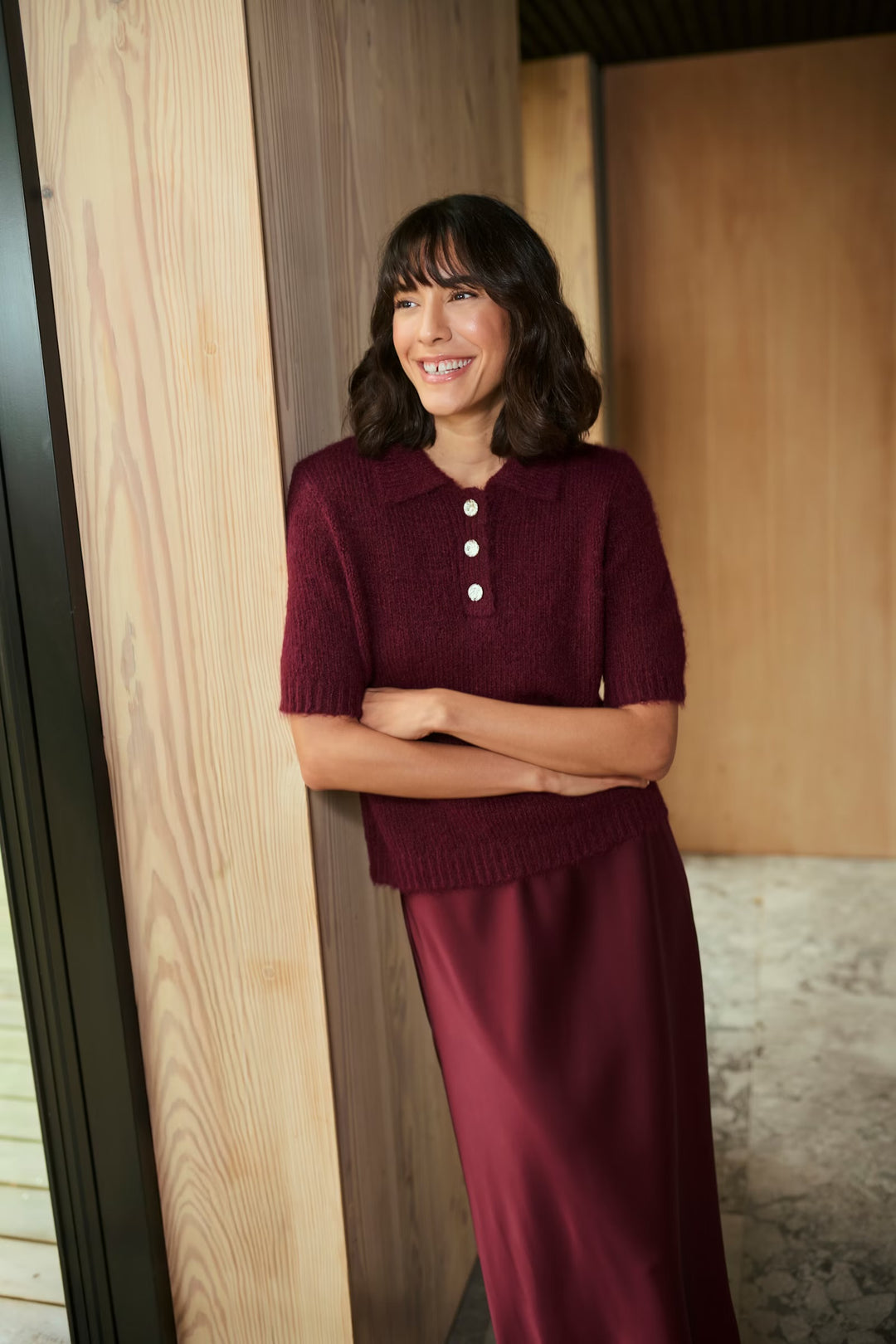 Kaffe KAhill Skirt Windsor Wine