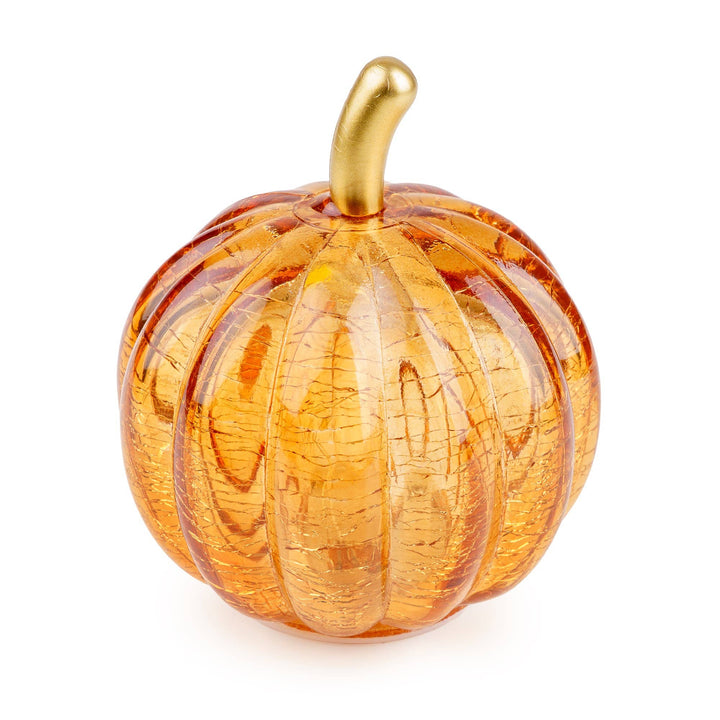 Small LED Glass Pumpkin - Orange