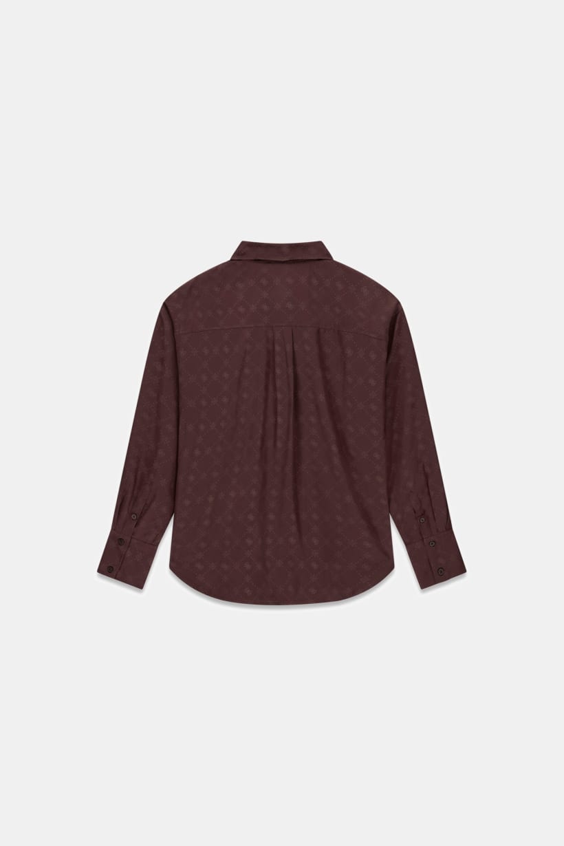 Guess Chocolate Viscose Logo Shirt