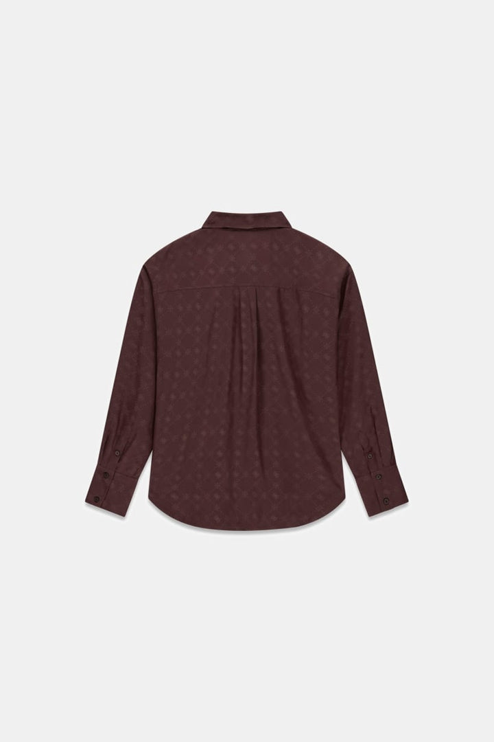 Guess Chocolate Viscose Logo Shirt