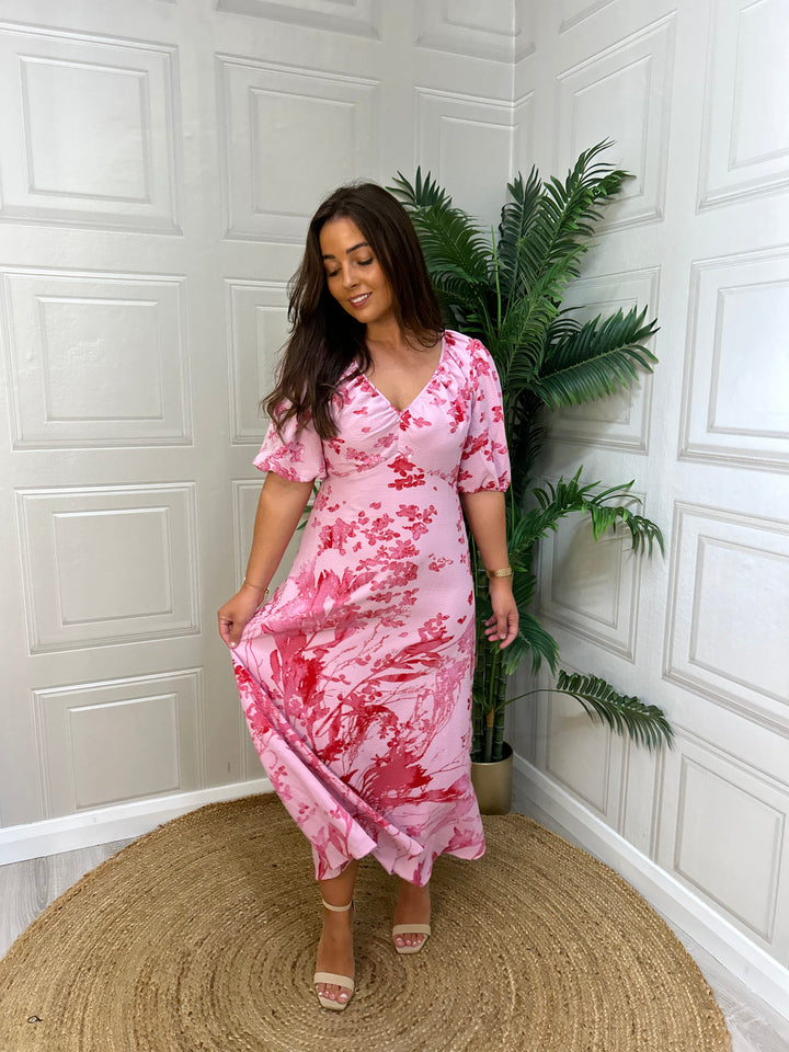 French Connection Isla Odette V Neck Tea Dress