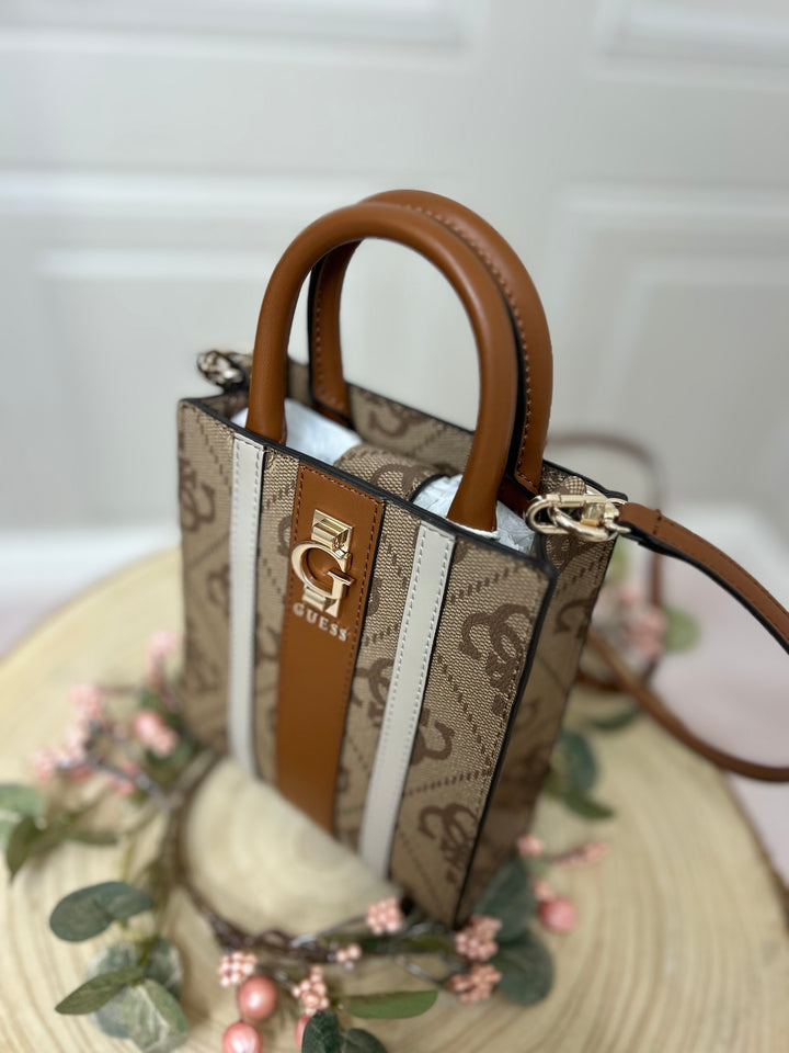 Guess Erenia Latte Logo Crossbody Bag