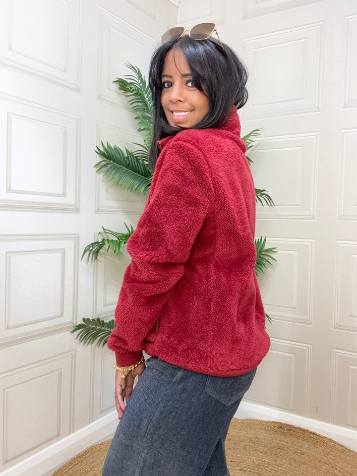 HV Society Deidre Zip Up Fleece Burgundy