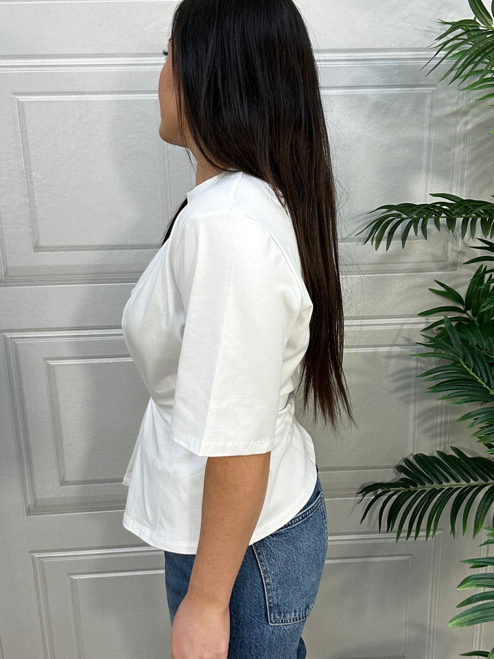 French Connection Pearl Linen White Top