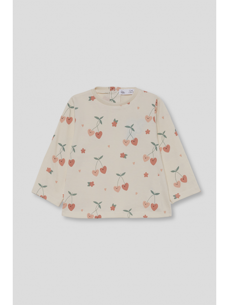 Street Monkey Girls Peach Print Long Sleeve Top