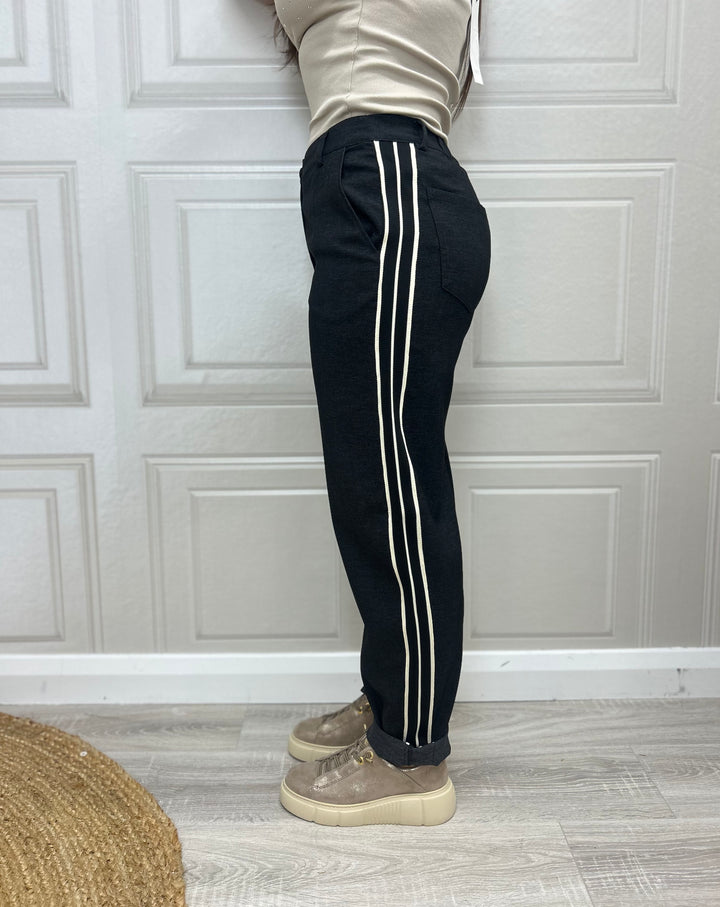 Costa Mani Madonna Black Stripe Pants