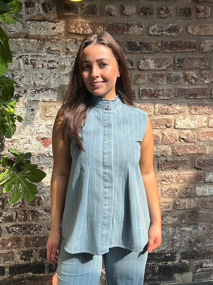 Costa Mani Hampton Top Stripe Denim