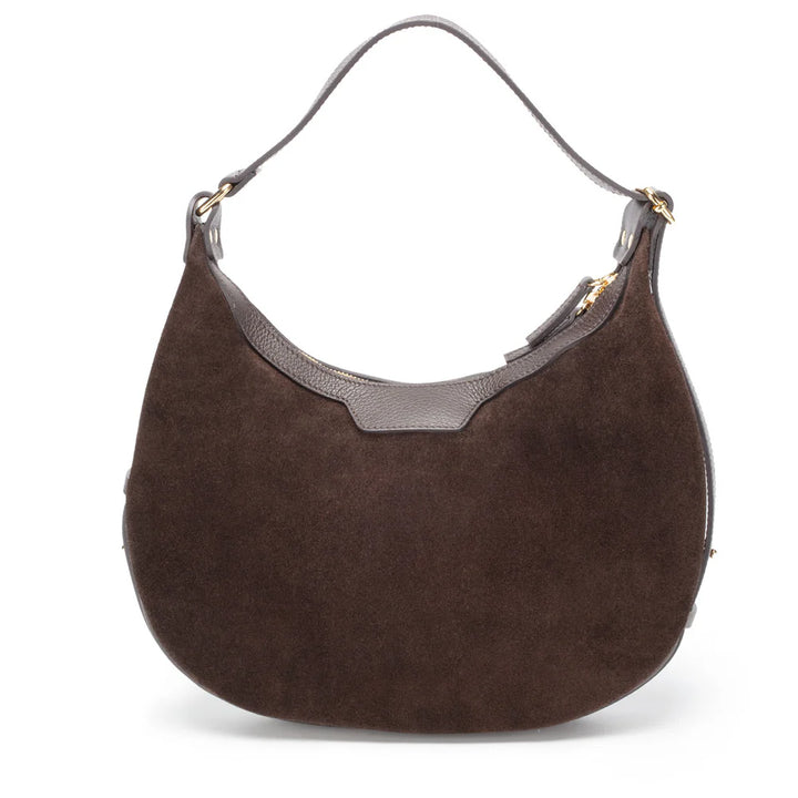 Elie Beaumont Crescent Suede Bag | Chocolate
