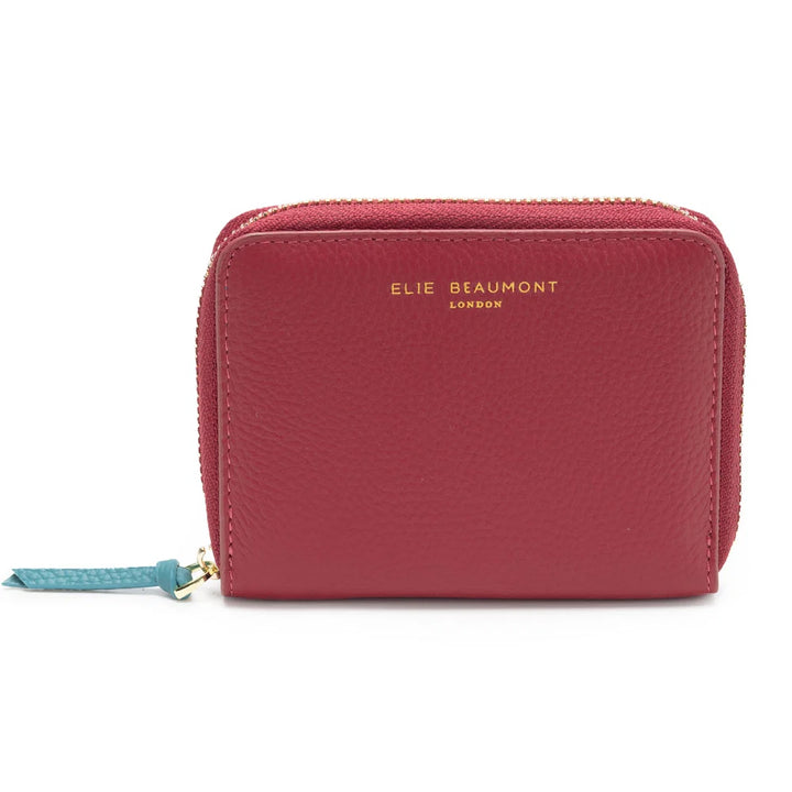 Elie Beaumont Zipper Purse | Wine/Teal