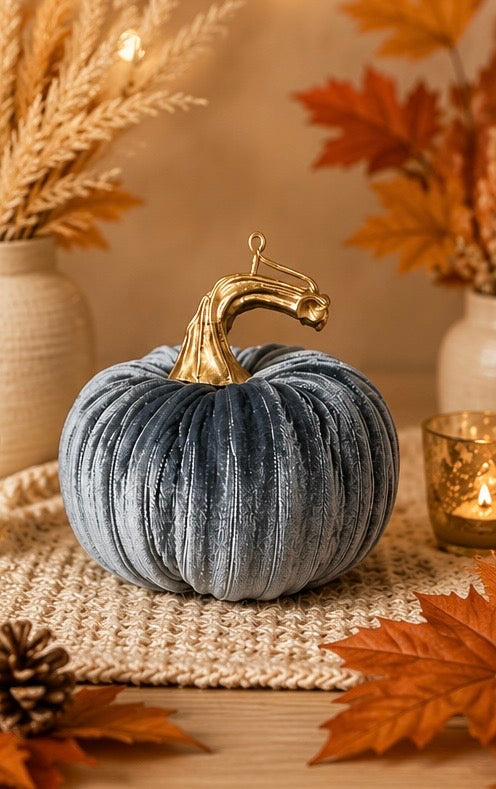 Mini Velvet Pumpkin Decoration