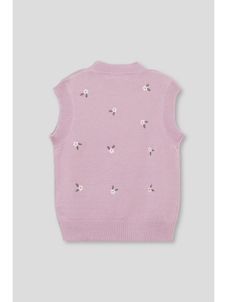 Street Monkey Girls Lilac Floral Knitted Vest