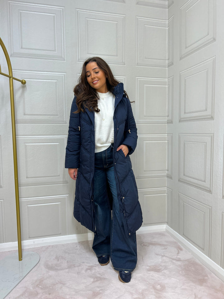 Guess Gloria Qulited Long Puffer Coat