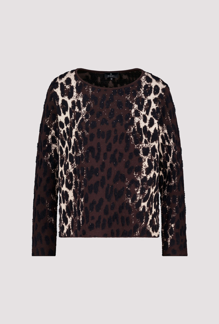 Monari Knitted Leopard Jacquard Pattern Jumper