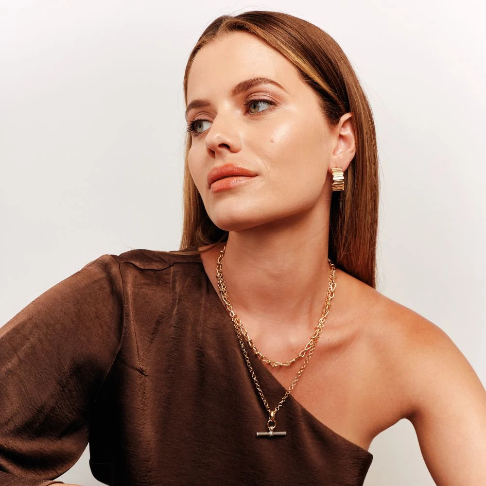 Knight &amp; Day Mixed Tones Layered T-Bar Necklace