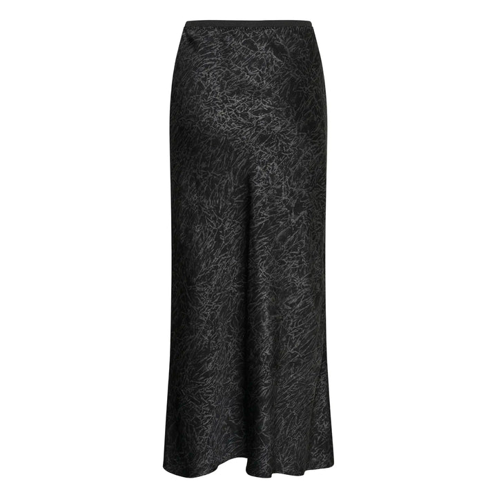 Kaffe Katara Skirt | Black Grey Crushed Print