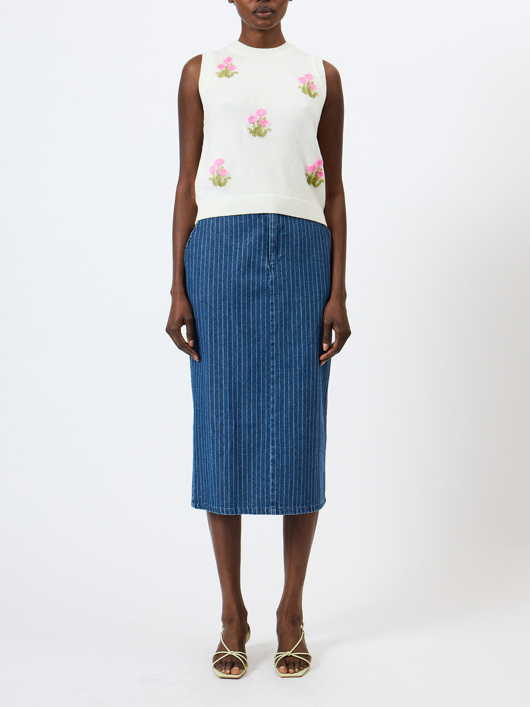 French Connection Junie Floral Appliqué Vest