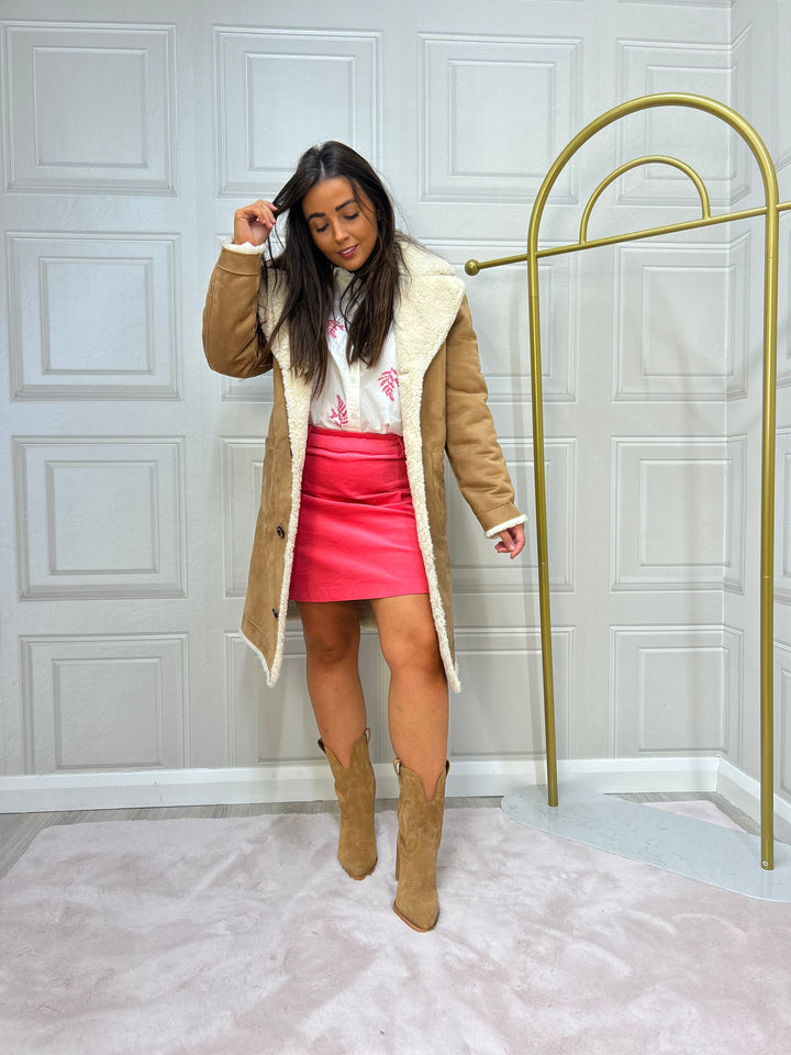 Numph Nuelliot Reversible Coat Cognac