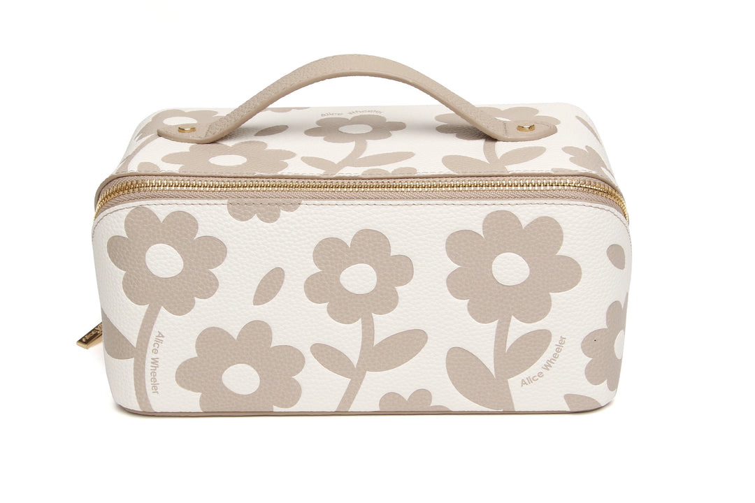 Alice Wheeler Floral Train Case | Stone