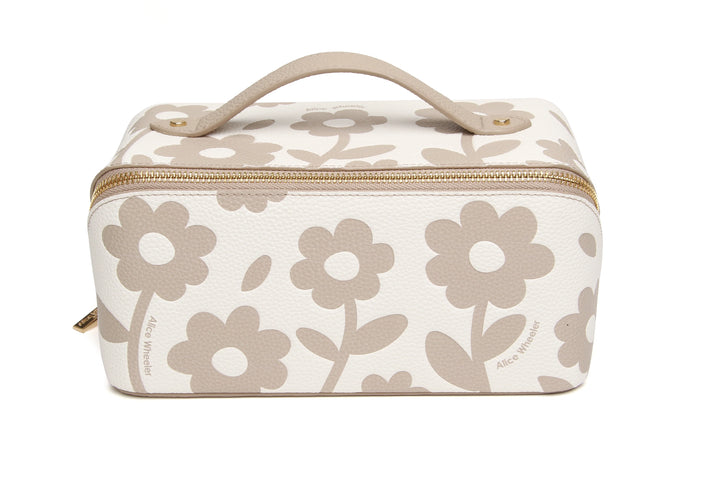 Alice Wheeler Floral Train Case | Stone