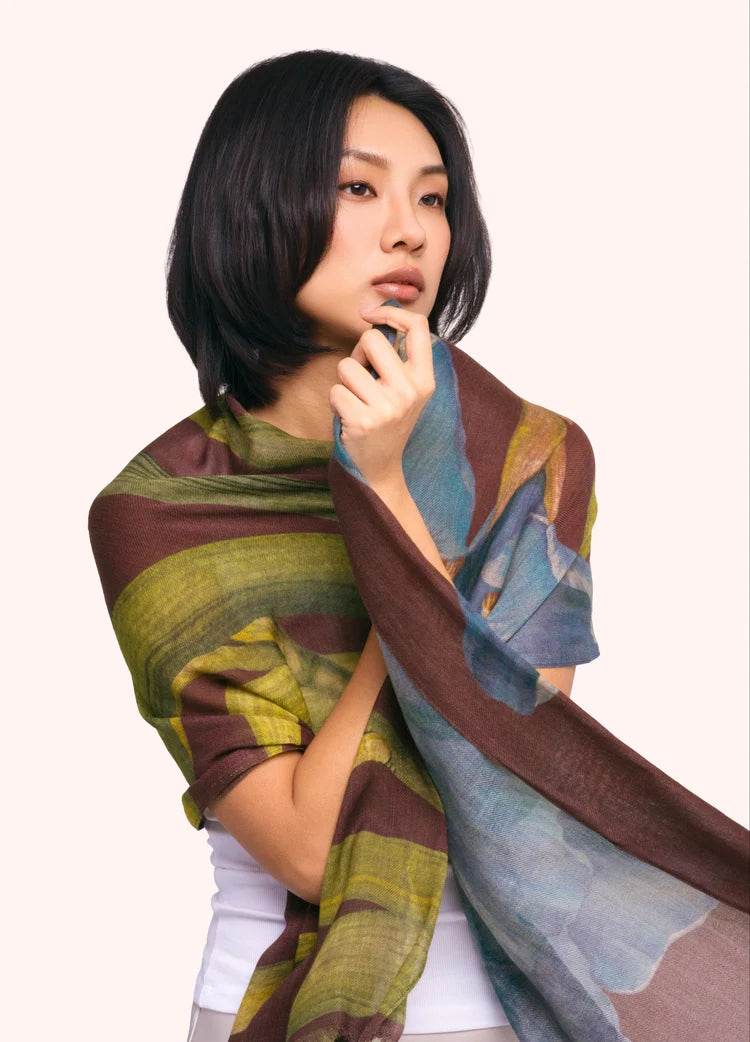 Powder Wool Wrap Scarf | Iris