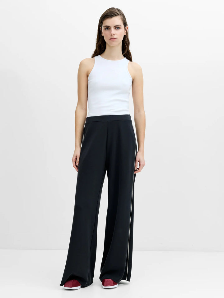 French Connection Wren Side Stripe Dark Grey Wide Leg Joggers