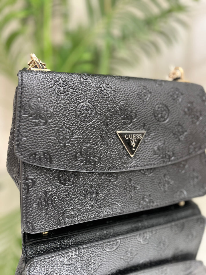 Guess Cresidia II Society Satchel Crossbody Black Bag