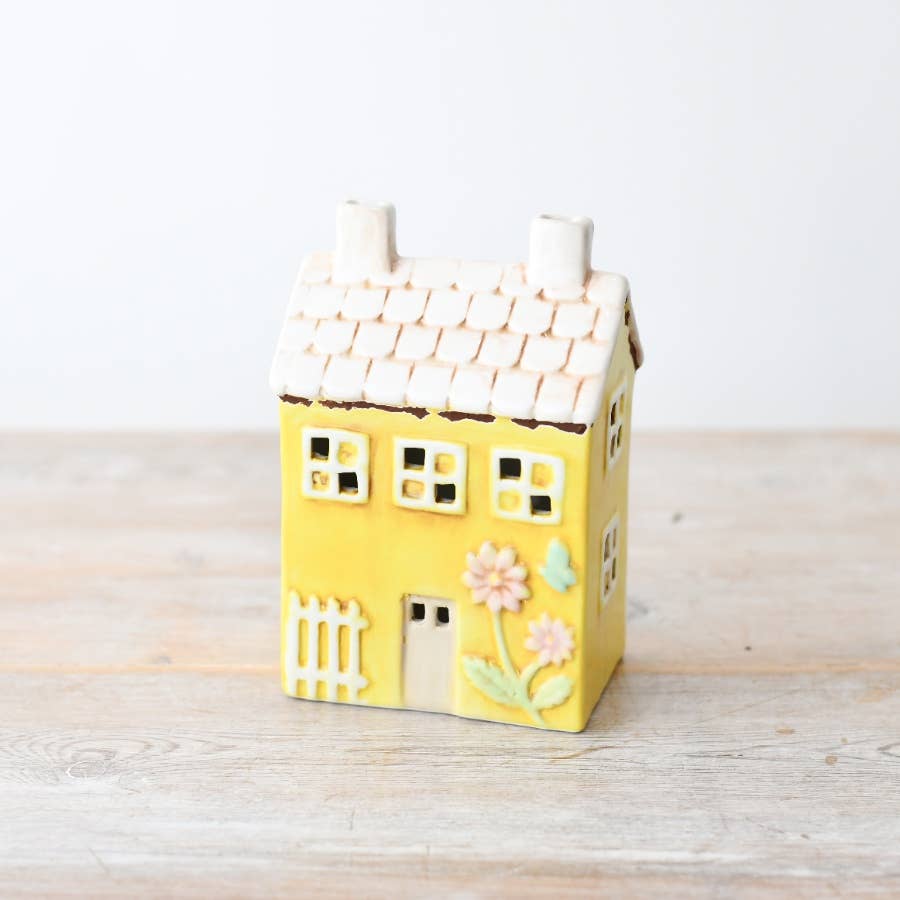 Yellow LED House Deco 16cm